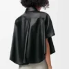 Short Sleeve Trapeze Shirt in Nappa Lambskin