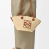 Small Anagram Basket Bag in Iraca Palm and Calfskin