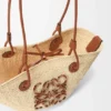 Small Anagram Basket Bag in Iraca Palm and Calfskin