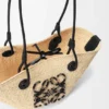 Small Anagram Basket Bag in Iraca Palm and Calfskin