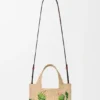 Small Loewe Font Tote in Raffia