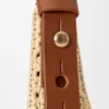Small Punch Hole Hobo in Raffia and Calfskin
