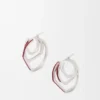 Stacked Hoop Earrings in Sterling Silver and Enamel