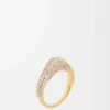 Stirrup Ring in Sterling Silver and Crystals