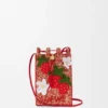 Strawberry Drawstring Pocket in Classic Calfskin and Raffia