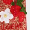 Strawberry Drawstring Pocket in Classic Calfskin and Raffia