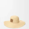 Sun Hat in Raffia and Calfskin