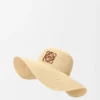 Sun Hat in Raffia and Calfskin