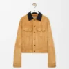 Trucker Jacket in Suede Goat Skin