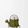 Watering Can Bag in Raffia and Calfskin