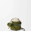 Watering Can Bag in Raffia and Calfskin