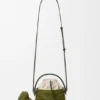 Watering Can Bag in Raffia and Calfskin