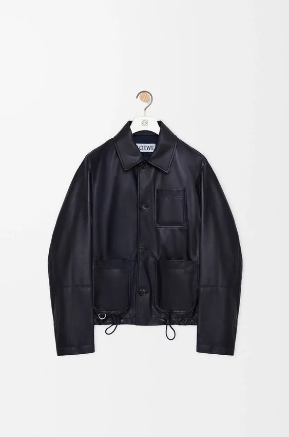 Workwear Jacket in Nappa Lambskin and Nylon Workwear Jacket in Nappa Lambskin and Nylon