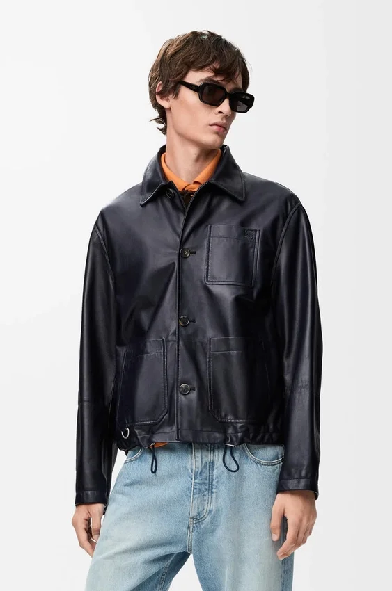 Workwear Jacket in Nappa Lambskin and Nylon Workwear Jacket in Nappa Lambskin and Nylon