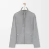 Zip-Up Jacket in Suede Lambskin